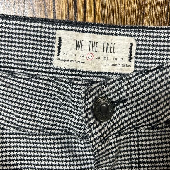 Free People We the Free Gingham Pixie pants Size 27 Small Black&White no pockets - Picture 14 of 14